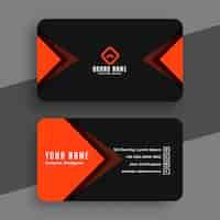 Free vector professional black and orange ready business card template