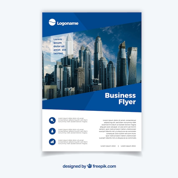 Professional blue business flyer design