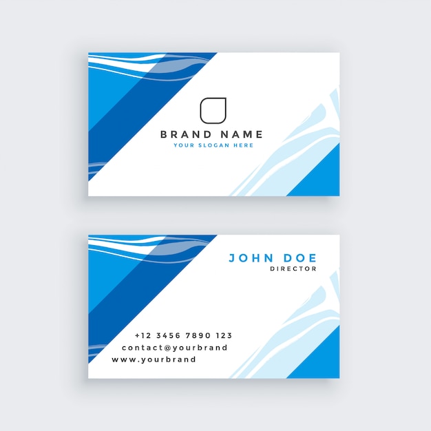 Free vector professional blue modern business card