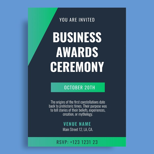 Professional business awards ceremony invitation
