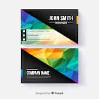 Free vector professional business card in abstract design