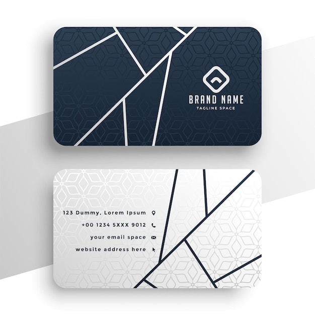 Free vector professional business card design with lines