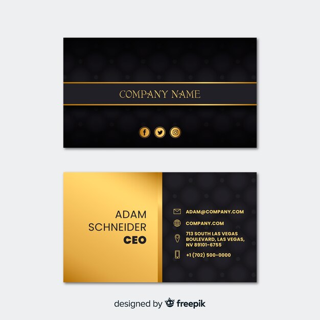 Professional business card template in elegant design