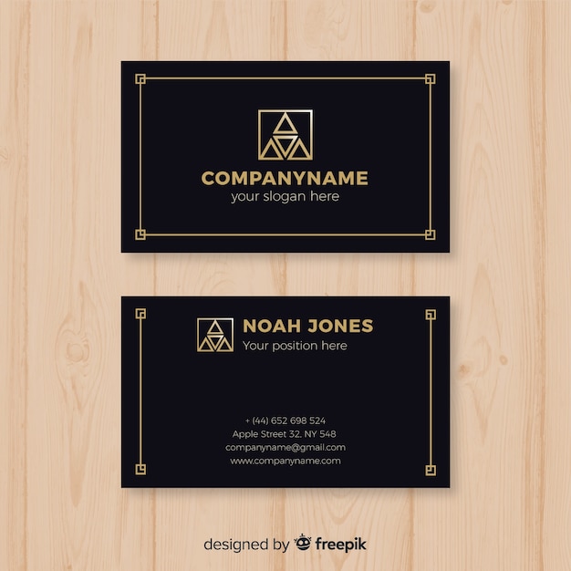 Professional business card template in elegant style