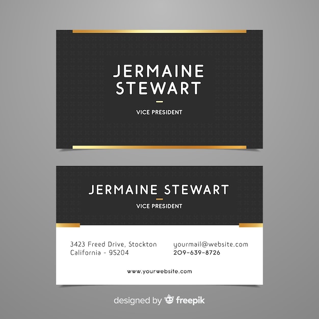 Professional business card template in elegant style