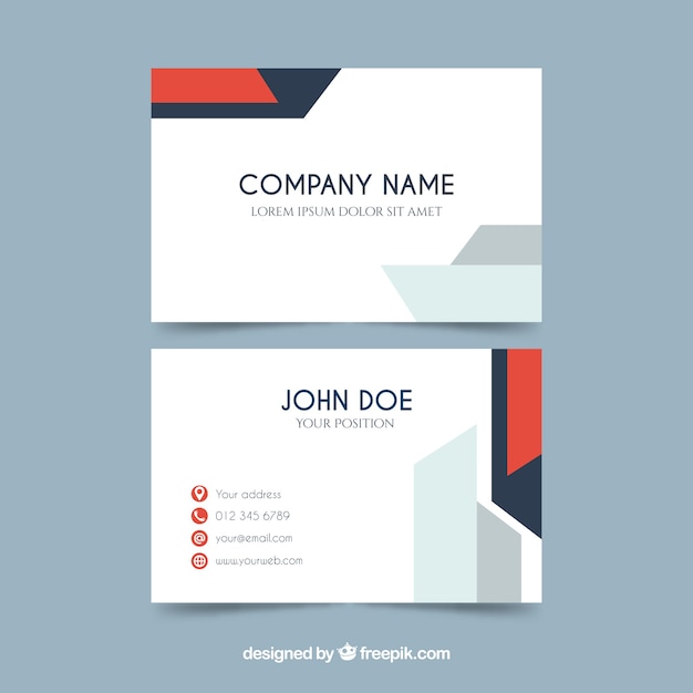 Professional business card with geometry