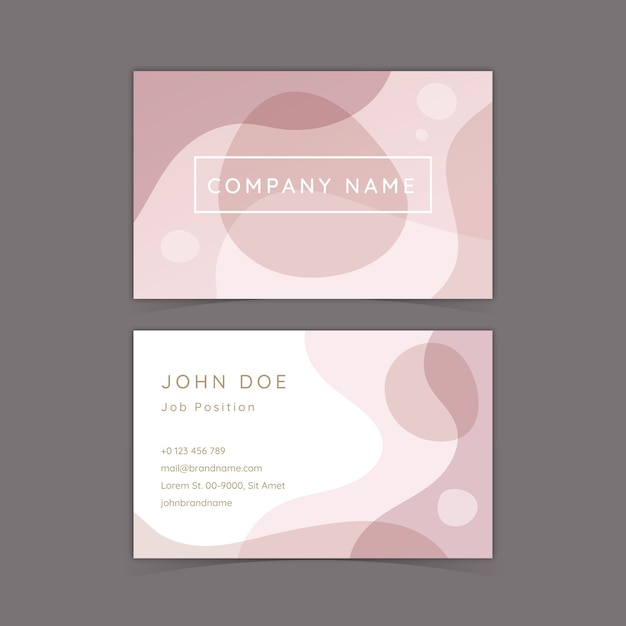 Free vector professional business card with pastel-colored shapes