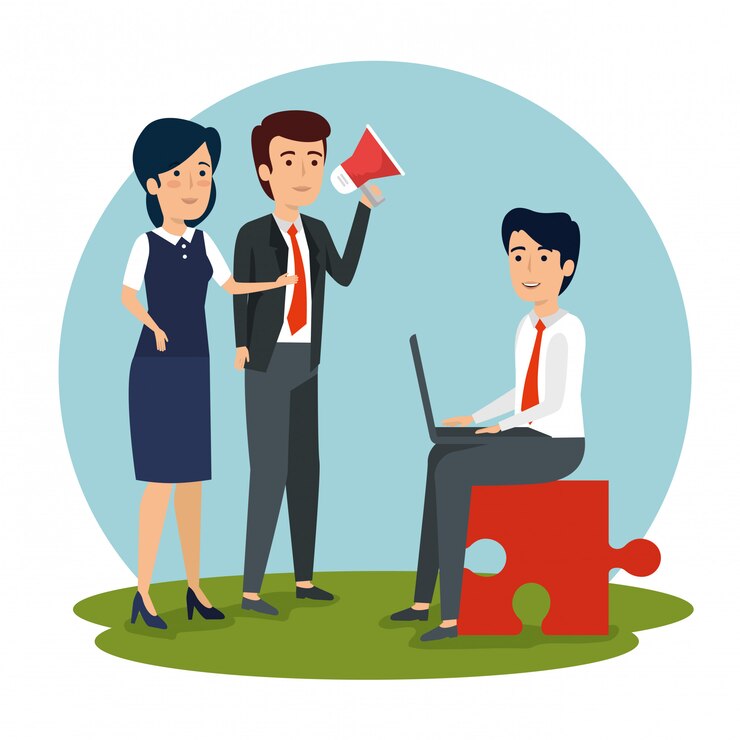 मुफ़्त वेक्टर professional businesspeople working together