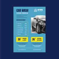 Free vector professional car wash offer coupon flyer template