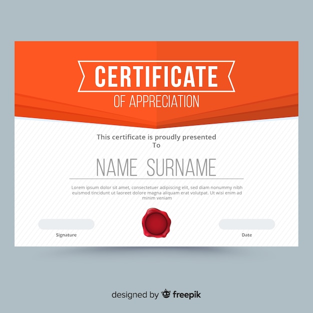 Бесплатное векторное изображение Профессиональный шаблон сертификата