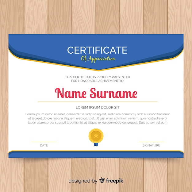 Professional certificate template