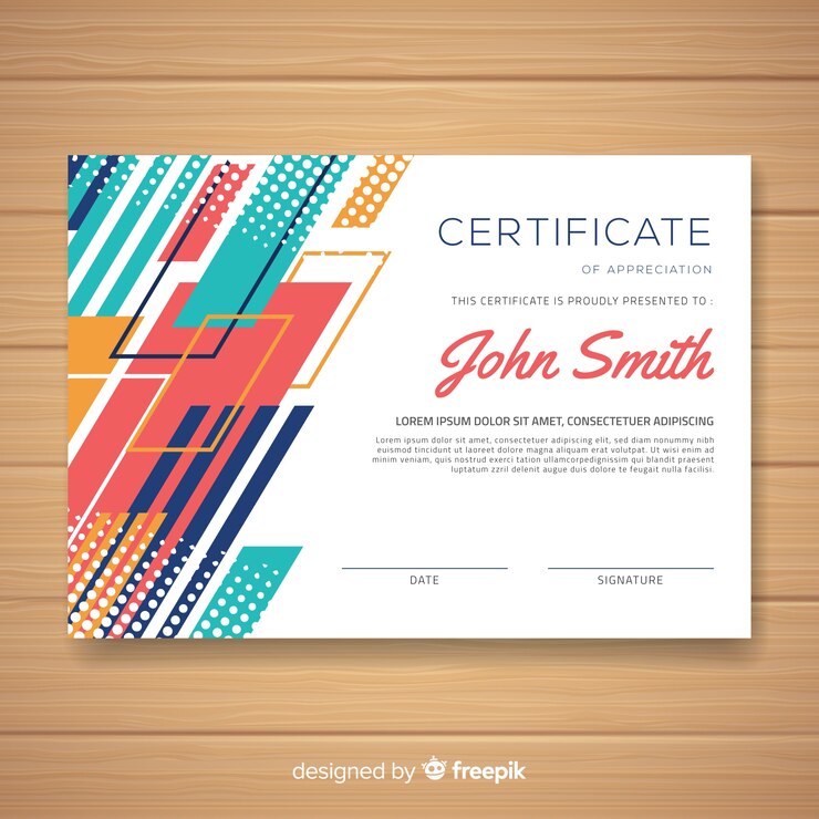 Free Vector professional certificate template