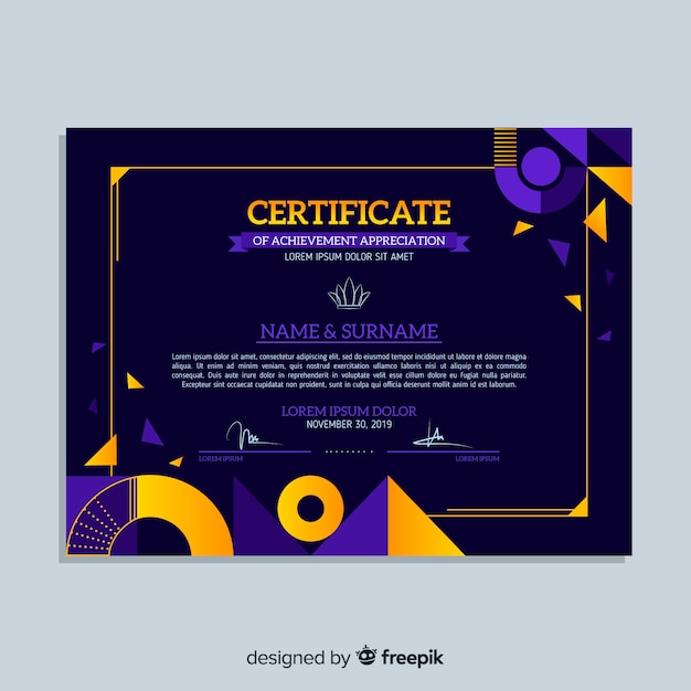 Professional certificate template