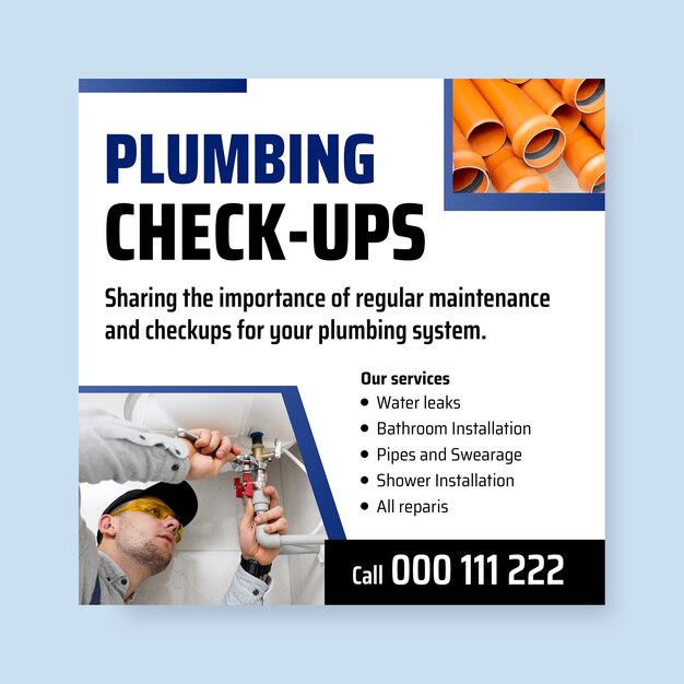 Professional check your plumbing system social media post