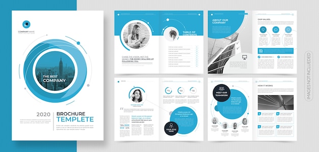 Professional corporate business brochure or booklet template