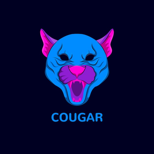 Бесплатное векторное изображение Профессиональный шаблон логотипа cougar