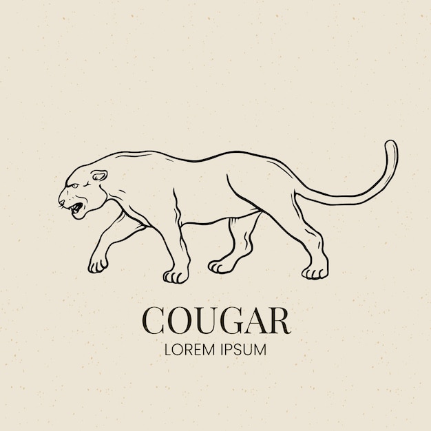 Профессиональный шаблон логотипа cougar
