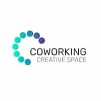 Free vector professional coworking space logo