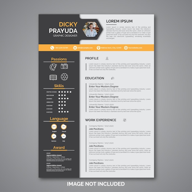 Professional curriculum vitae template