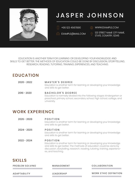 Professional cv editable template for professionals and executive level