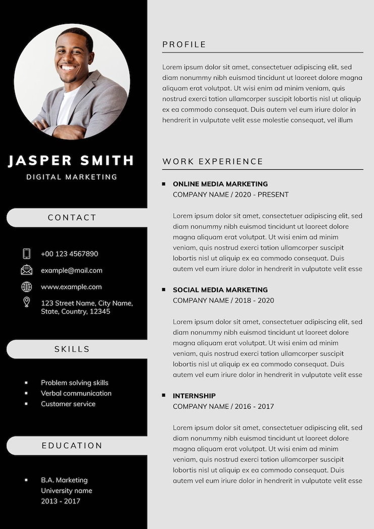 Free Vector professional cv editable template vector for professionals and executive level