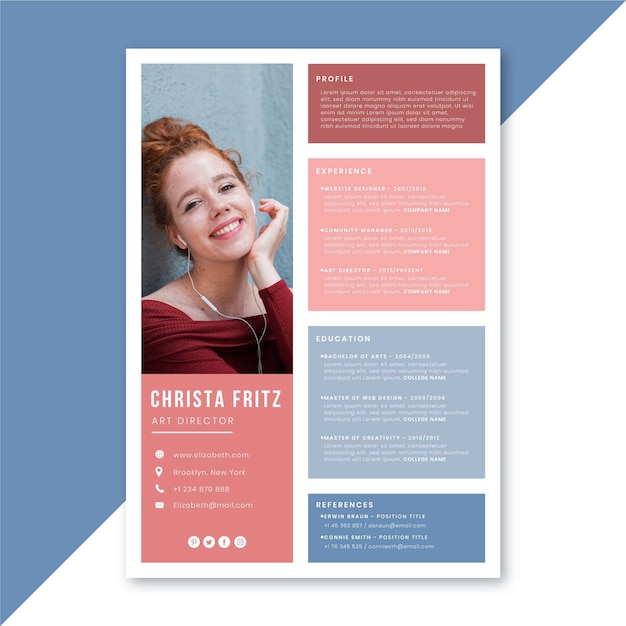 Free vector professional cv template