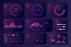 Free vector professional dashboard element collection