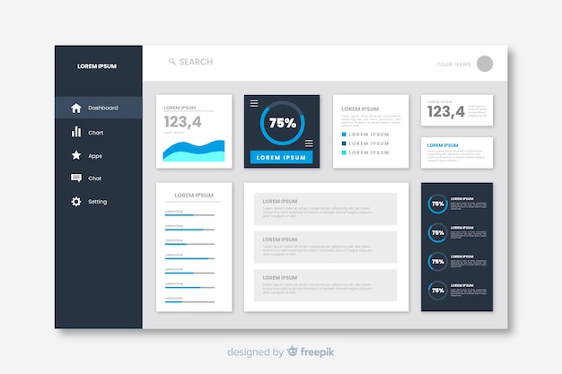 Free vector professional dashboard user panel