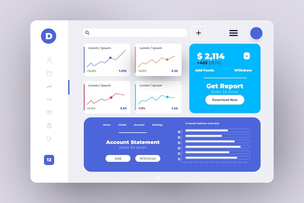 Professional dashboard user panel