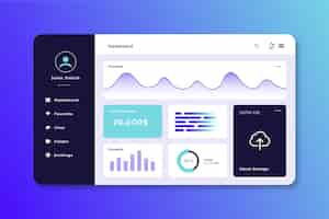 Free vector professional dashboard user panel