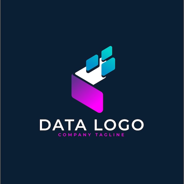 Vettore gratuito modello di logo di dati professionali