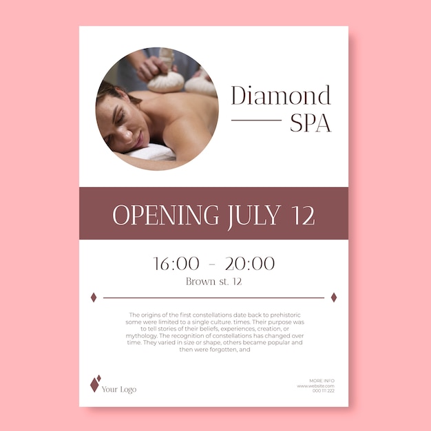 Free vector professional diamond spa poster