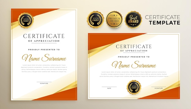 Professional diploma certificate template in premium style