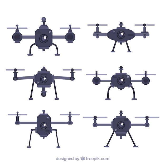 Vettore gratuito drones professionali con stile moderno