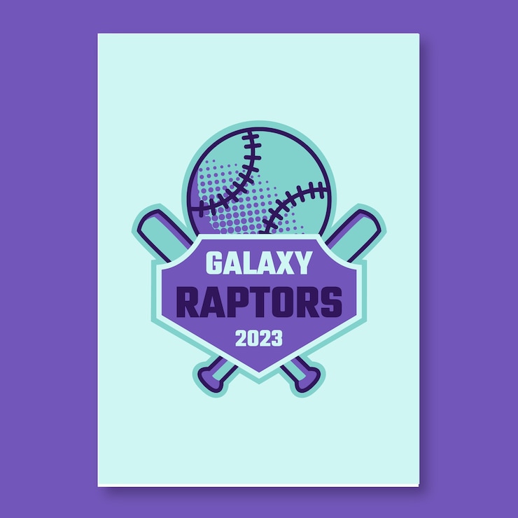 मुफ़्त वेक्टर professional duotone galaxy raptors baseball t-shirt design