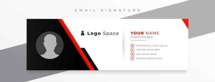 Free Vector professional email footer template design with personal profile design