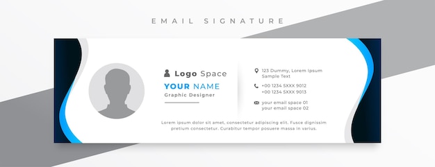 Free vector professional email signature card template in geometric design