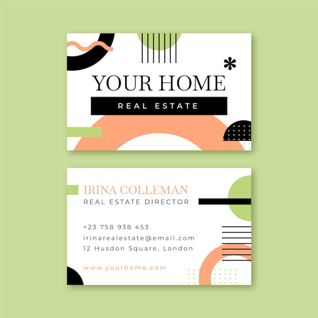 Professional geometric real estate business card