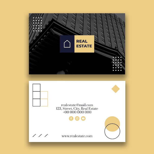 Free vector professional geometric real estate business card