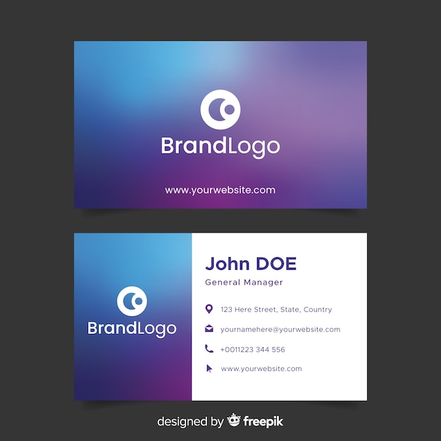 Professional gradient business card template