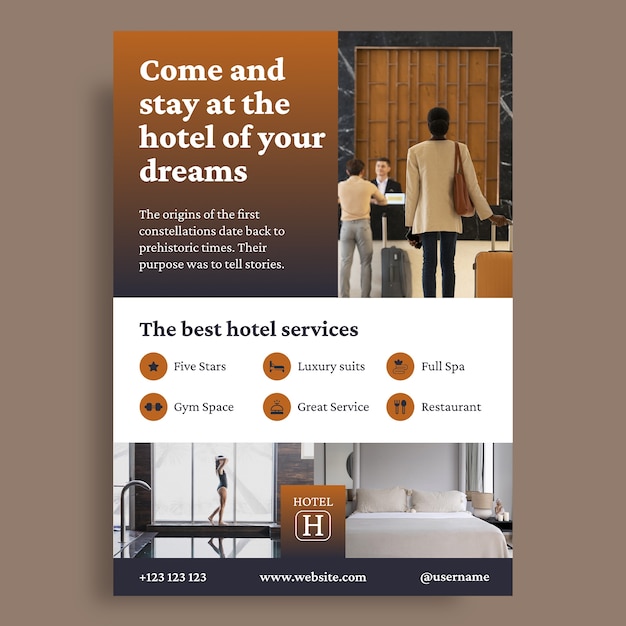 Professional gradient hotel services poster