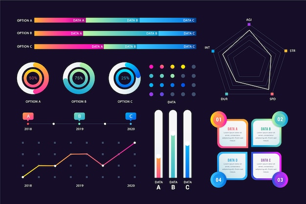 Professional gradient infographic elements