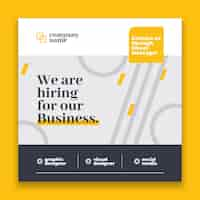 Free vector professional gray and yellow we are hiring facebook post