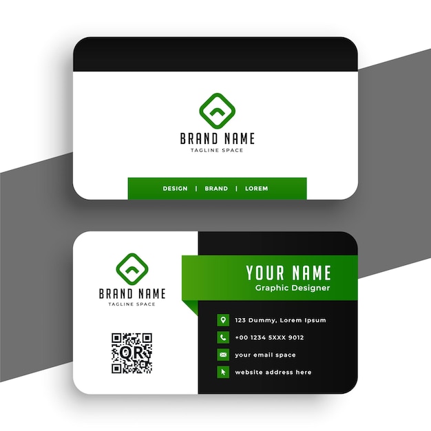 Professional green business card design template