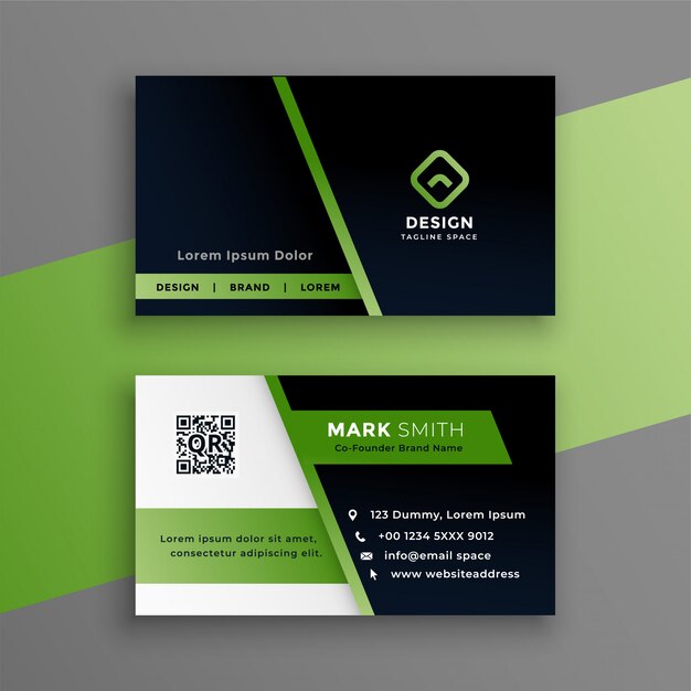 Professional green business card modern template