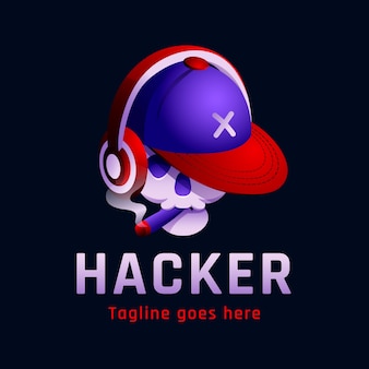 Шаблон логотипа профессионального хакера