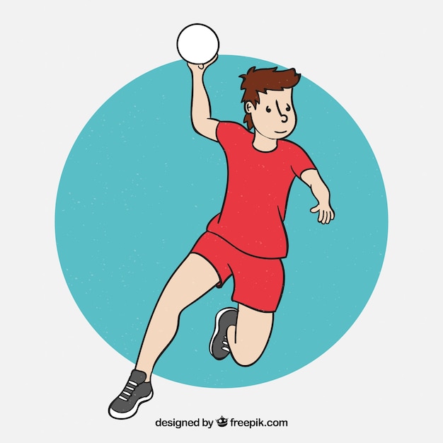 Free vector professional hand drawn handball player