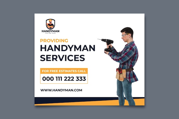 Free vector professional handyman company facebook post