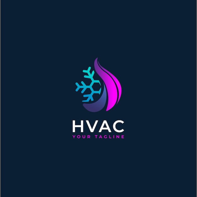 무료 벡터 전문 hvac 로고 템플릿