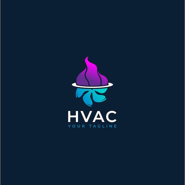 Бесплатное векторное изображение Профессиональный шаблон логотипа hvac